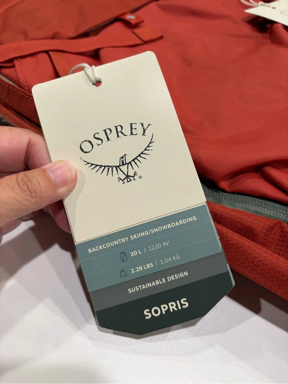 Osprey Women's Sopris 20 L Backpack Emberglow Orange 20L Pack NWT Snow